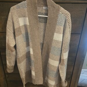 Magnolia Beige and Cream Plaid Cardigan